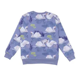 Walkiddy Baby Sweatshirt GOTS zertifiziert Bio-Baumwolle, Lila, Schwan-Muster, Walkiddy – Produktbild 1 von 1