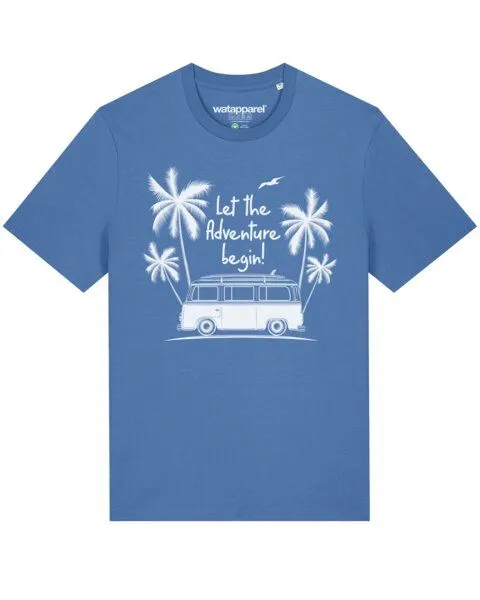 watapparel watapparel T-Shirt Unisex Let the adventure begin, Bright blue, – Produktbild 1 von 4