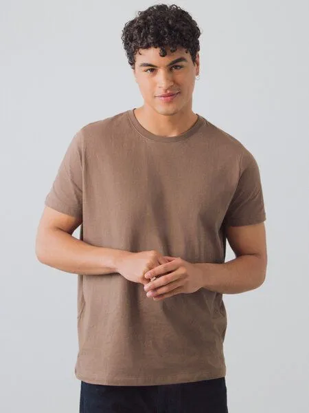 Honest Basics Honest Basics Herren Basic T-Shirt aus Bio- und recycelter Baumwolle, Teak, – Produktbild 1 von 4