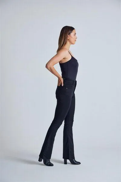 Flax and Loom Flax and Loom Schlaghose Skinny Fit Modell: Mavis, Ebony (schwarz), – Produktbild 4 von 5