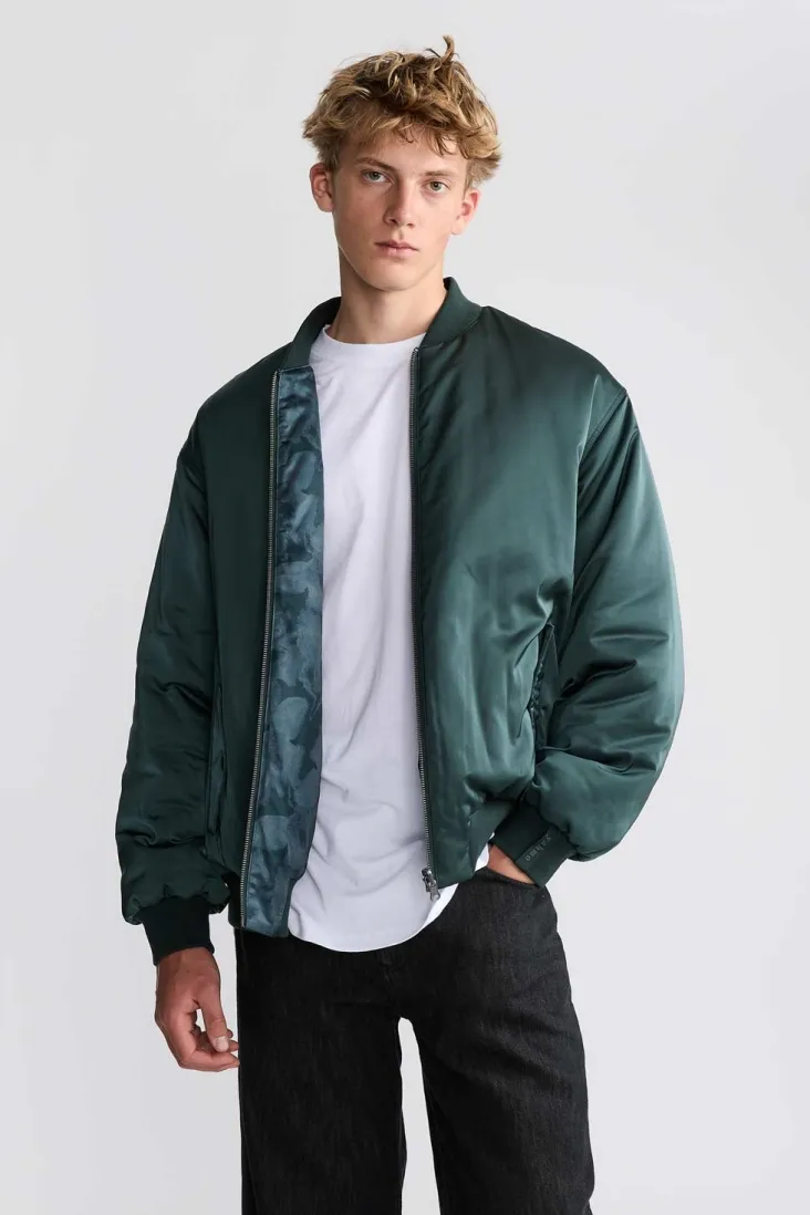 Yahmo Yahmo Herren vegan Jacke Bomber Reversible Konrad Shadow/Petrol, Teal, – Produktbild 2 von 2