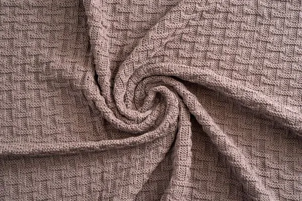Sonnenstrick Sonnenstrick – Bio Baby-Strickdecke "Karostrickmotiv" (100 x 90 cm) Bio-Baumwolle, Taupe, – Produktbild 3 von 4