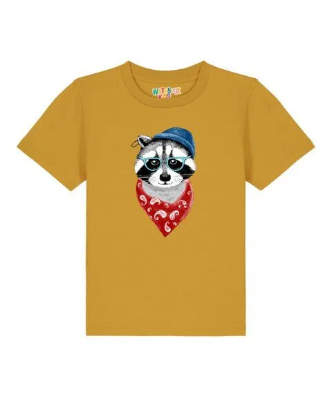 watabout.kids watabout.kids T-Shirt Kinder Waschbär, Ochre, – Produktbild 1 von 2