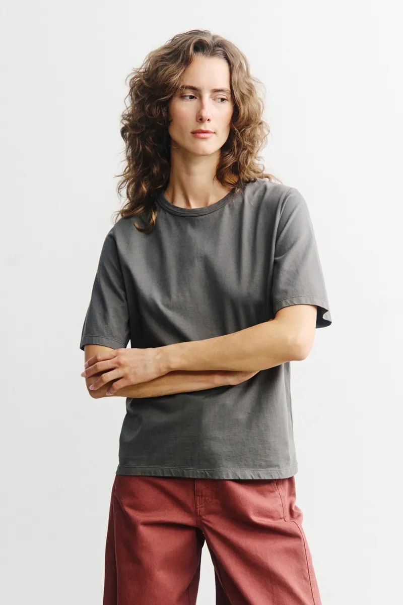 Rotholz Rotholz Damen vegan T-Shirt Aus Piqué Grau, Grau, – Produktbild 2 von 2