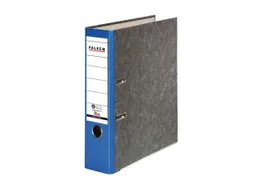 Falken 20 Falken Ordner "Recycling", Wolkenmarmor 250 g/m², DIN A4, RB 80 mm, blau – Produktbild 1 von 1
