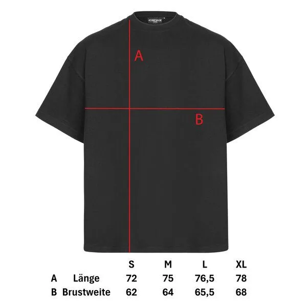COREBASE COREBASE Oversized TShirt - Heavyweight - 300 g/m², Schwarz, – Produktbild 1 von 4