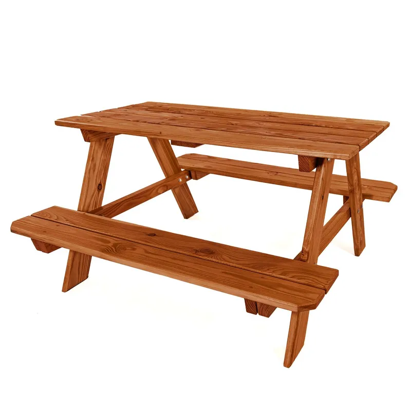 Lemodo Lemodo Picknicktisch Kinder aus Lärchenholz braun Kindersitzgruppe Outdoor – Produktbild 1 von 1
