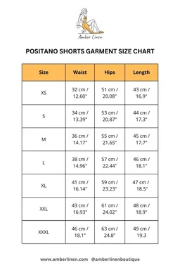 Amber Linen Amber Linen Damen vegan Shorts Positano Schwarz – Produktbild 1 von 1