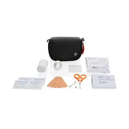 XD Collection XD Collection Kleines Erste-Hilfe-Set in RCS recycelter Nubuk-PU Tasche, Schwarz, – Produktbild 1 von 1