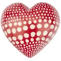 El Puente El Puente Deko-Herz aus Speckstein in Rot mit Punkten | Fair Trade & Handmade aus Kenia – Produktbild 1 von 1