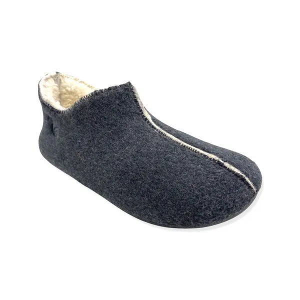 thies Veganer Hausschuh "thies ® Organic Slipper Boot ", aus Bio-Baumwolle, fair produziert, Anthracite (dunkelgrau), – Produktbild 2 von 4