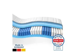 Taschenfederkernmatratze Federkernmatratze, Ergnonomische 7-Zonen Matratze, Tonnentaschenfedern, AM Qualitätsmatratzen, 24 cm hoch, 90x200 cm – Produktbild 1 von 1