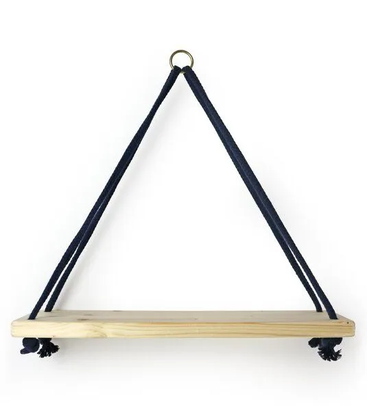 Gary Mash GARY MASH Wandregal Triangle mit Baumwollkordel, Dunkelblau (blau), – Produktbild 1 von 3