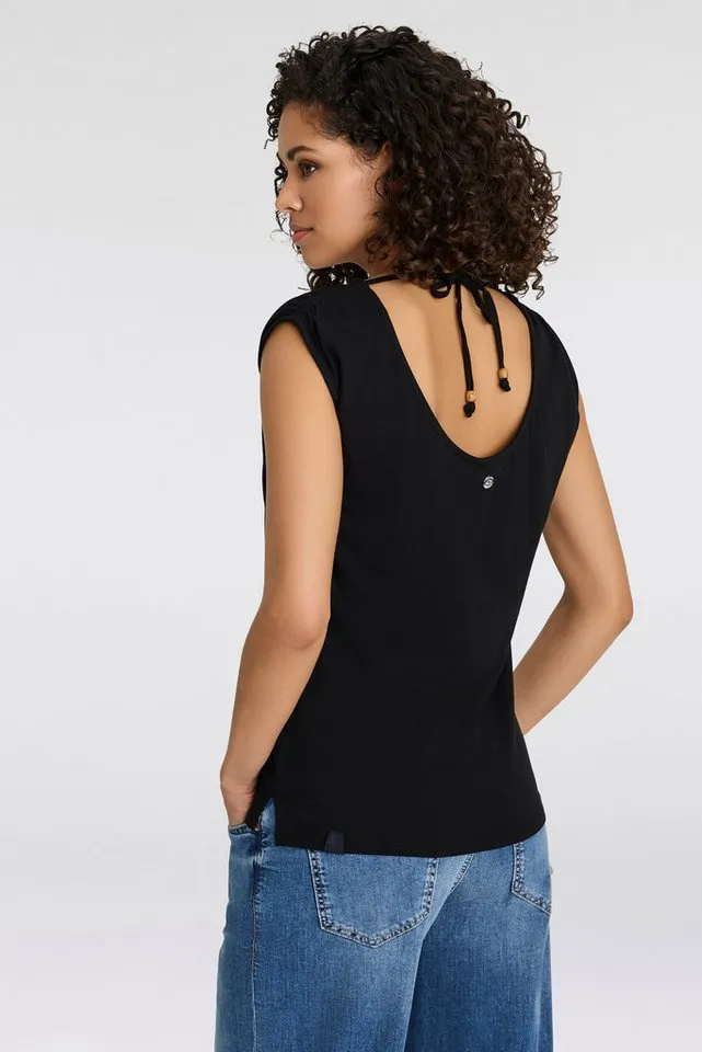 ragwear ragwear Kurzarmshirt GREETA mit kleinem Rückenausschnitt, Schwarz, – Produktbild 3 von 4