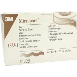 Solventum Germany MICROPORE Vliespflaster 2,5 cmx9,1 m haut 1533-1 12 St Pflaster – Produktbild 1 von 1