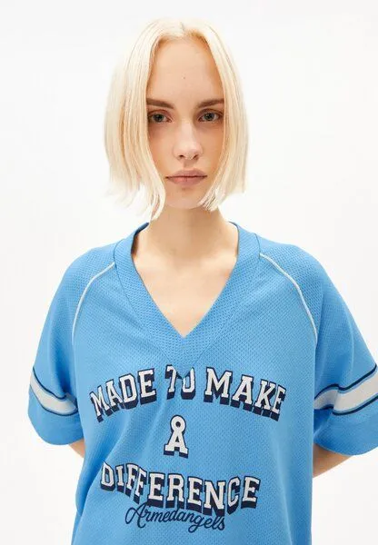 ARMEDANGELS ARMEDANGELS MESH Damen T-Shirt aus 100% Bio-Baumwolle, Skylight, – Produktbild 3 von 4