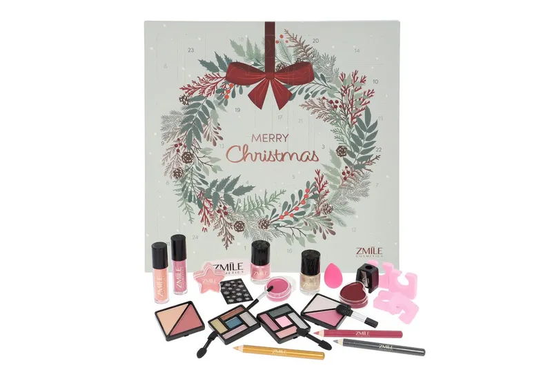 ZMILE COSMETICS Kosmetik-Adventskalender ZMILE COSMETICS Adventskalender Square Jingle and Glow vegane Kosmetik (24-tlg), Grün|rot, – Produktbild 2 von 5