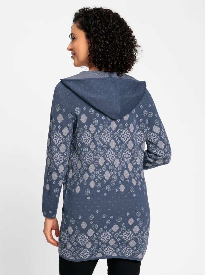 Witt Longstrickjacke, Rauchblau-gemustert, – Produktbild 2 von 3