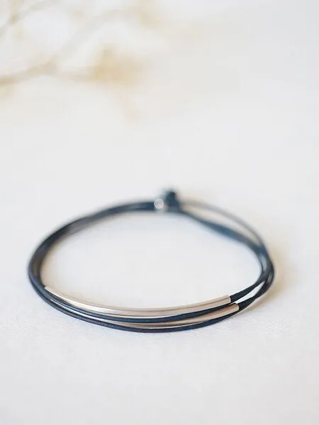 pikfine pikfine Tube Armband “Tingval” silber, Nachtblau, – Produktbild 1 von 4