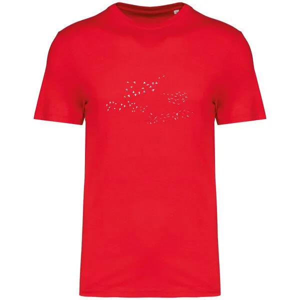 Greenspired Greenspired Basic Bio T-Shirt Skybirds Nr. 4 ( 155g/m²) XXS - 5 XL, Mohnrot, – Produktbild 1 von 1