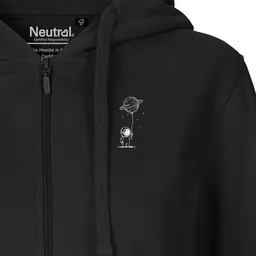HANDGEDRUCKT HANDGEDRUCKT "Kosmokind" Frauen Zip Hoody Neutral – Produktbild 1 von 1