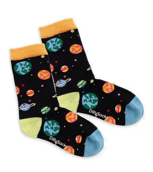 DillySocks DillySocks Kindersocken Lil Outer Space aus Biobaumwoll-Mix, Schwarz, – Produktbild 2 von 3