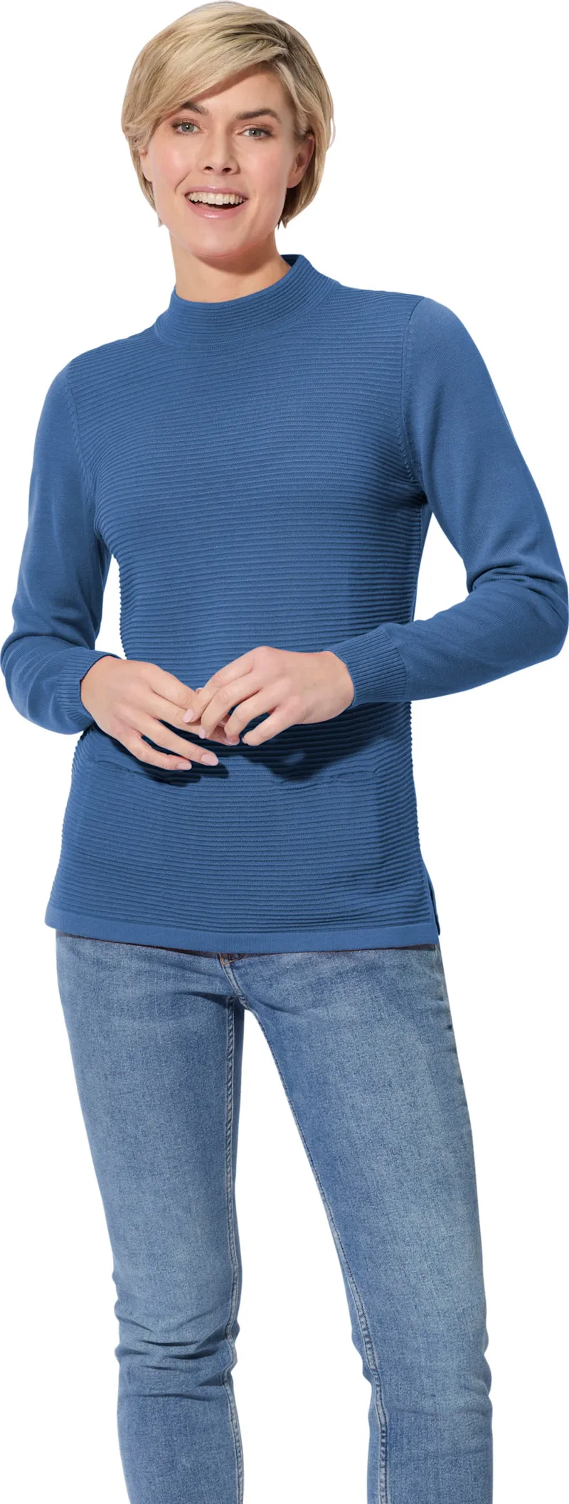 Witt Stehkragenpullover mittelblau, Mittelblau, – Produktbild 2 von 2