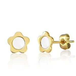 ELEKTROPULLI ELEKTROPULLI Blumen Ohrstecker ca. 7x8mm, Gold, – Produktbild 2 von 2