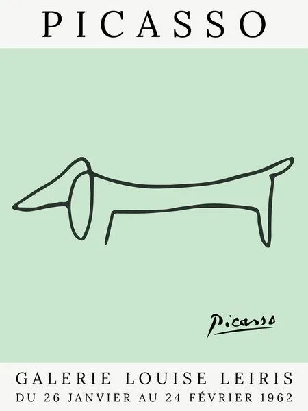 Photocircle Photocircle Poster / Leinwandbild - Picasso Hund – grün – Produktbild 1 von 4