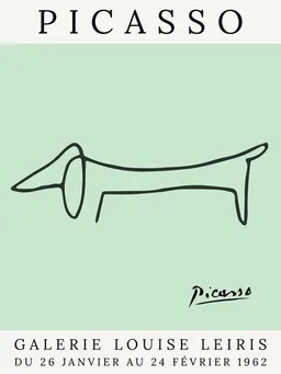 Photocircle Photocircle Poster / Leinwandbild - Picasso Hund – grün – Produktbild 1 von 1