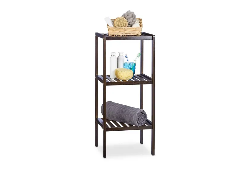 RELAXDAYS RELAXDAYS Badregal Bambus Badregal mit 3 Ablageflächen, 3-tlg., Braun, – Produktbild 1 von 5