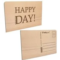 holzpost holzpost Postkarte aus Holz "HAPPY DAY" – Produktbild 1 von 1