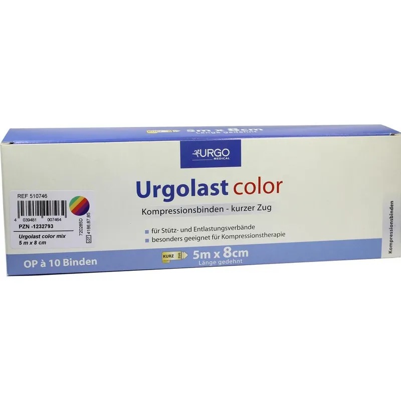 Urgo URGOLAST Color Mix Binde 8 cmx5 m 10 St Binden – Produktbild 1 von 1