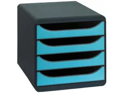 Exacompta Exacompta Schubladenbox "Iderama", DIN A4+, 4 Schubladen offen, türkis – Produktbild 1 von 1