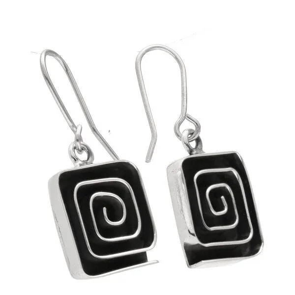 pakilia pakilia Silber Ohrringe Labyrinth eckig Fair-Trade und handmade – Produktbild 3 von 4