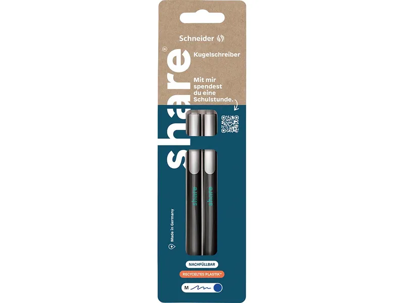 Share share Kugelschreiber blau, 2er-Pack – Produktbild 2 von 3