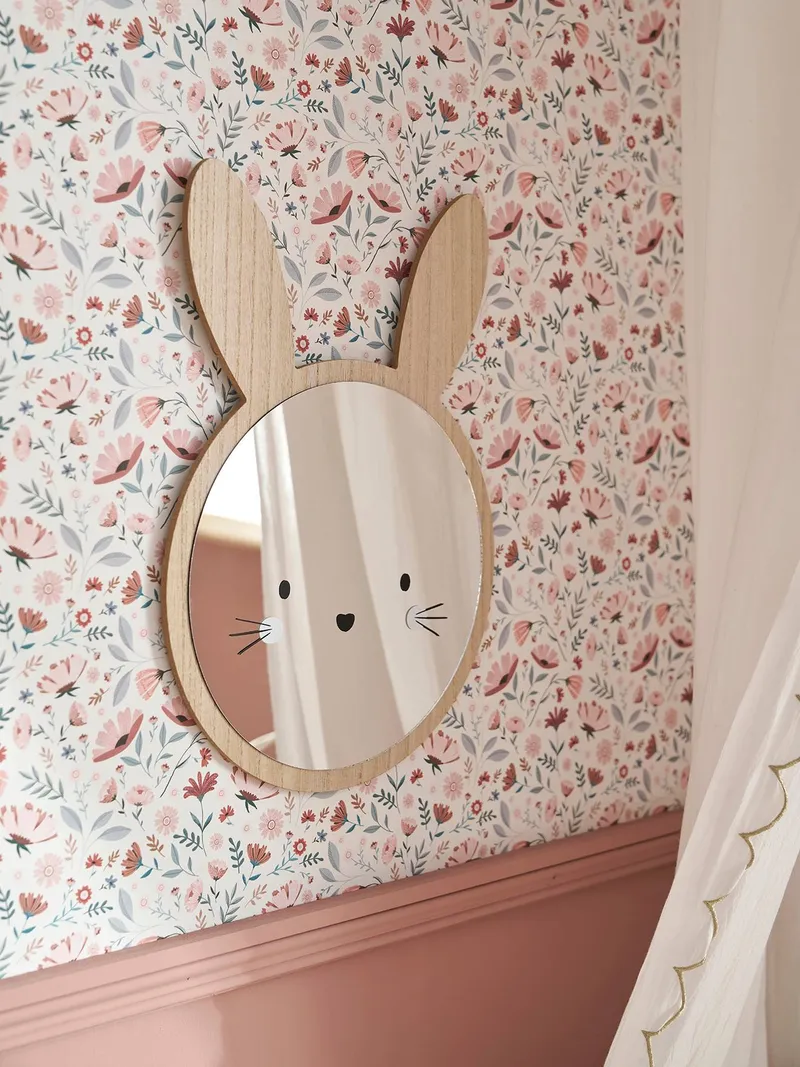 Vertbaudet Kinderzimmer Spiegel HASE, Beige, – Produktbild 1 von 3