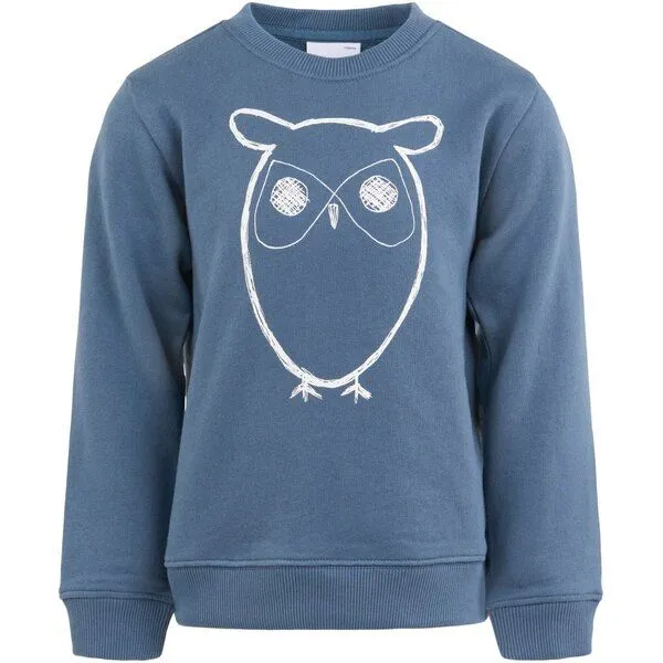 KnowledgeCotton Apparel KnowledgeCotton Apparel KnowledgeCotton Kinder Sweatshirt Owl reine Bio-Baumwolle, China blue (blau), – Produktbild 3 von 3