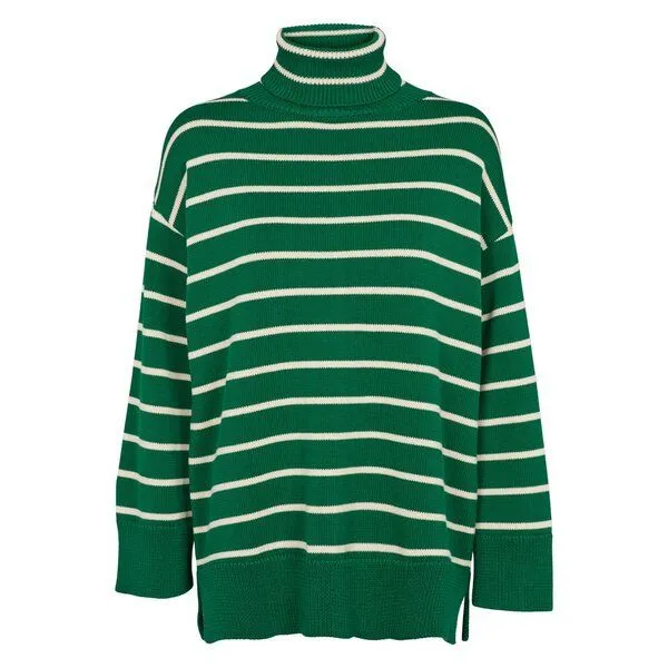 Basic Apparel Basic Apparel Rollkragenpullover Winie aus Bio-Baumwolle, Grün-natur (green-birch), – Produktbild 1 von 3