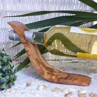 Olivenholz erleben Olivenholz erleben Weinflaschenhalter WELLE aus Olivenholz – Produktbild 1 von 1