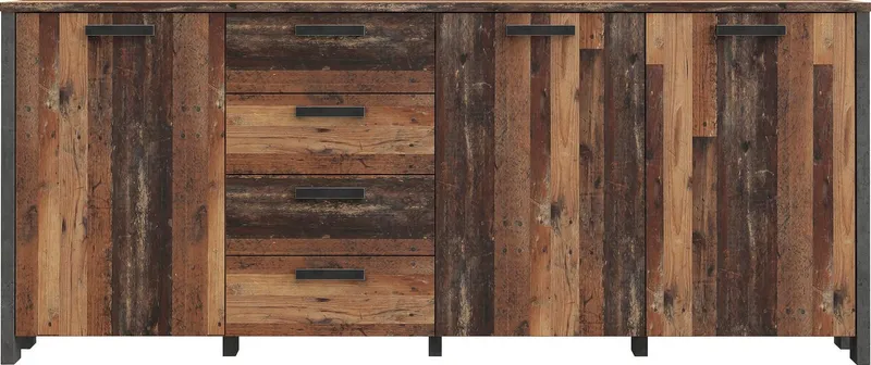 FORTE Sideboard Clif, Breite ca. 206 cm, Braun|grau, – Produktbild 2 von 5