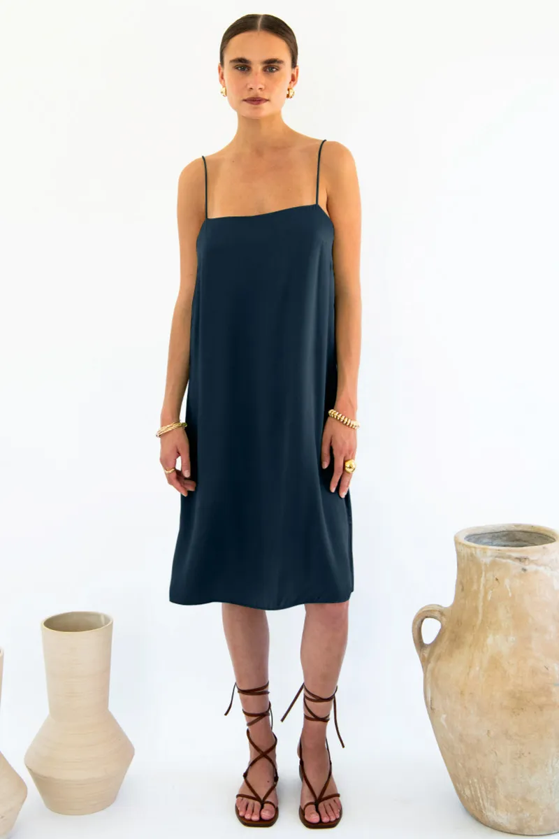 Neu Nomads Neu Nomads Damen vegan Slip Dress Julianne Boxy Midnight, Extra dunkelblau, – Produktbild 2 von 2