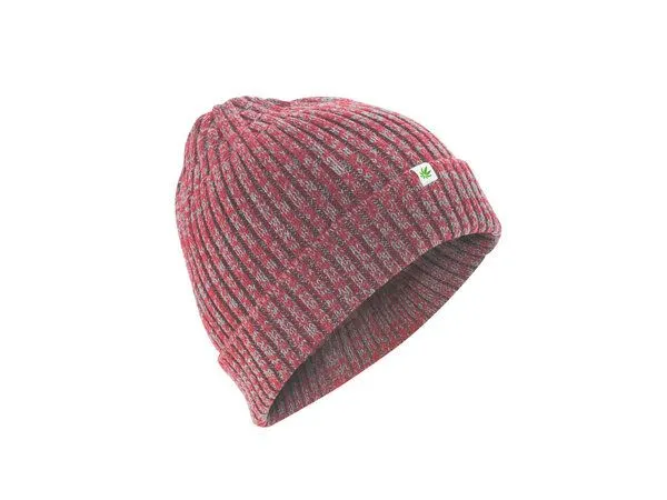 HempAge HempAge Strickmütze Hanf/Bio-Baumwolle, Barolo-grey (rot-grau), – Produktbild 2 von 3
