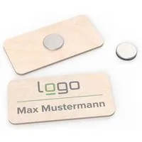 Namensschild "EcoBadge" 7 x 3,5 cm FSC-zertifiziert, inkl. 1-4-farbigem Aufdruck – Produktbild 1 von 1