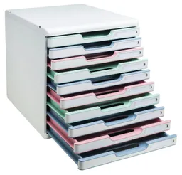 Exacompta Exacompta Schubladenbox "Modulo AutentiK" DIN A4+, 10 Schubladen fbg sort., Korpus weiß – Produktbild 1 von 1