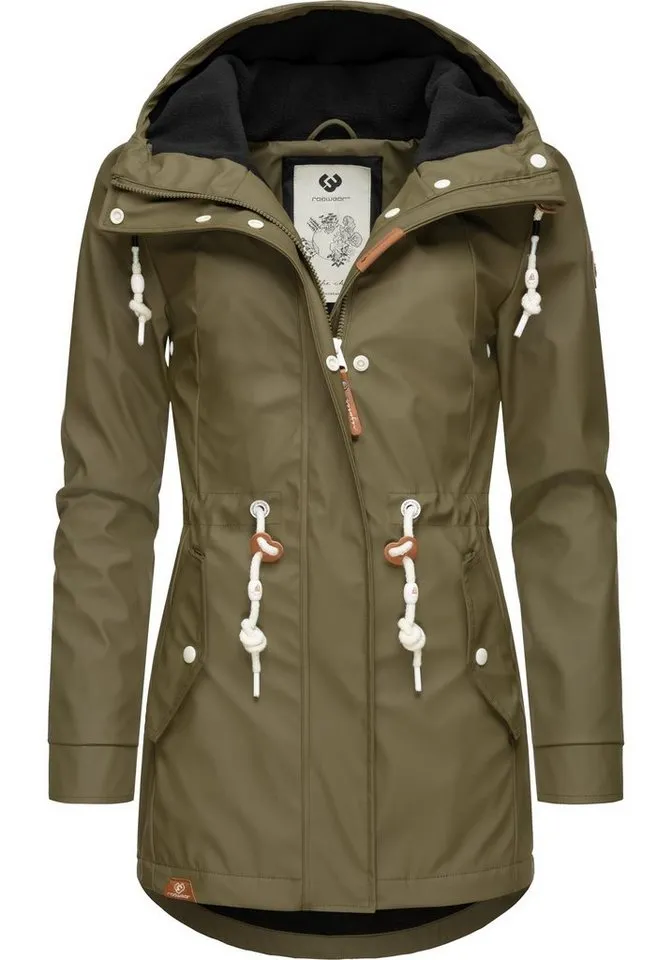ragwear ragwear Regenmantel Monadis Rainy Intl. modischer Regenparka mit kuschligem Innenfutter, Grün, – Produktbild 2 von 5
