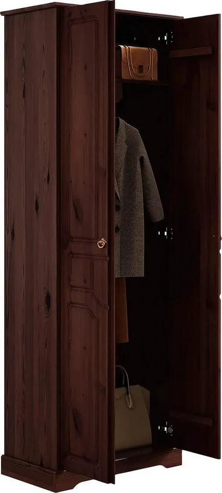 OTTO home Garderobenschrank (Made in Europe) Breite 67 cm, aus massiver Kiefer, FSC®-zertifiziert, Braun, – Produktbild 5 von 5
