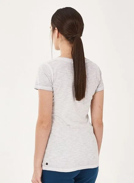 ORGANICATION ORGANICATION Garment Dyed T-Shirt aus Bio-Baumwolle mit Blatt-Print, Grey, – Produktbild 4 von 4