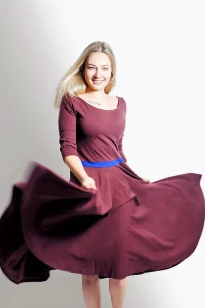 Frija Omina Frija Omina Bio Kleid "Vrida", Aubergine / blau, – Produktbild 1 von 3