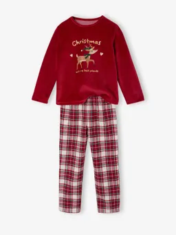Vertbaudet Vertbaudet Weihnachts-Schlafanzug aus Samt und Flanell Mädchen – Produktbild 1 von 1